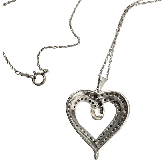 Stunning 1 Ct Natural Diamond Heart Shaped Pendant with Chain - Picture 9 of 16